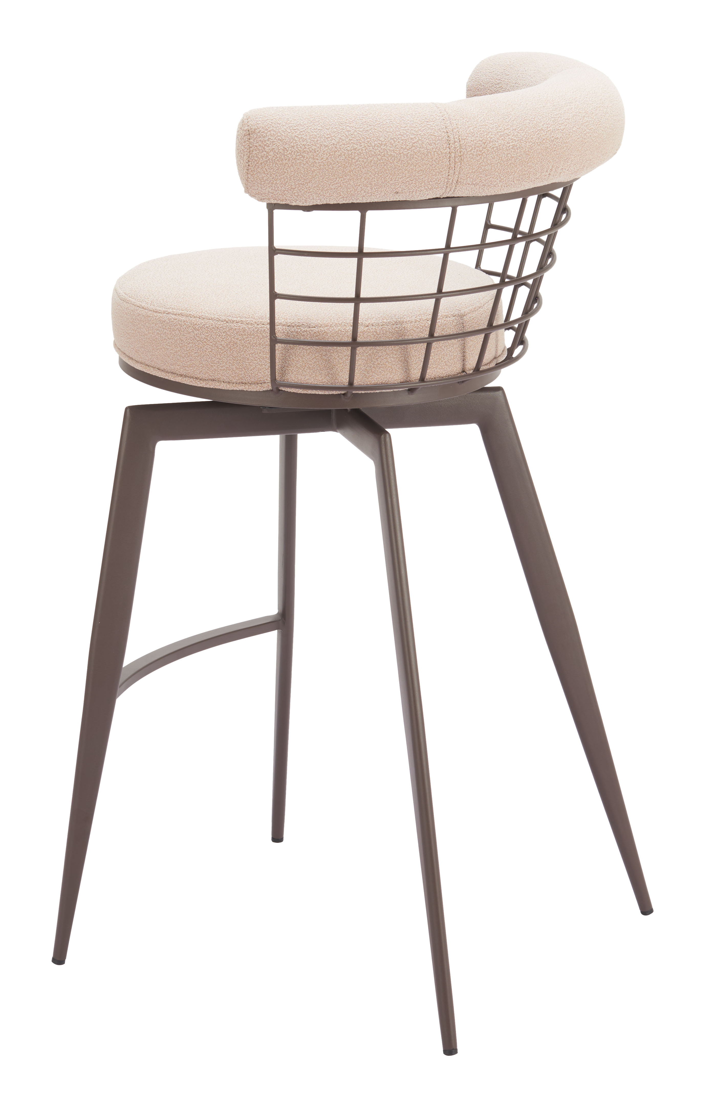 Saku Swivel Barstool Beige & Brown product image