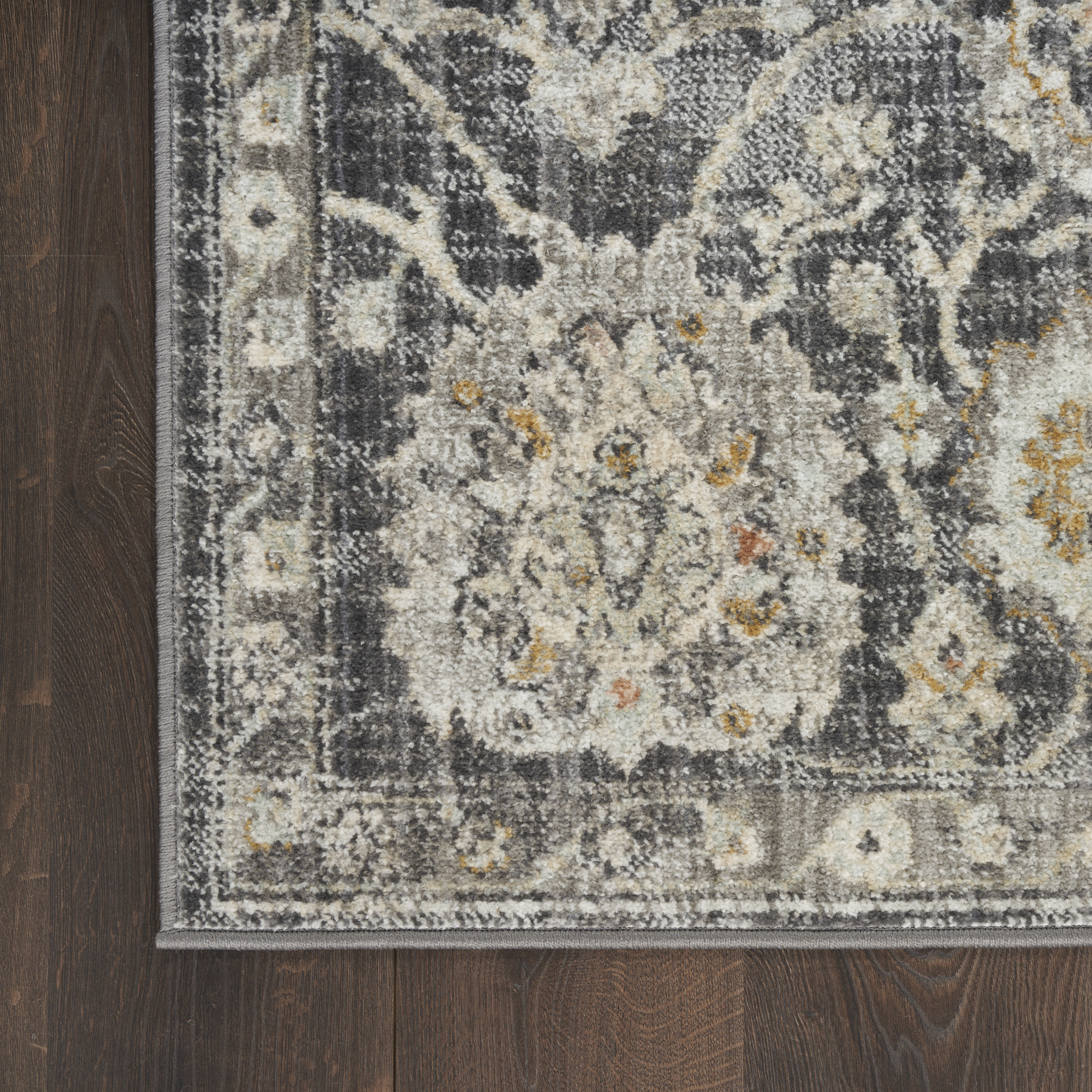Nourison Oushak Home 4'1" x 5'11" Charcoal Vintage Indoor Rug