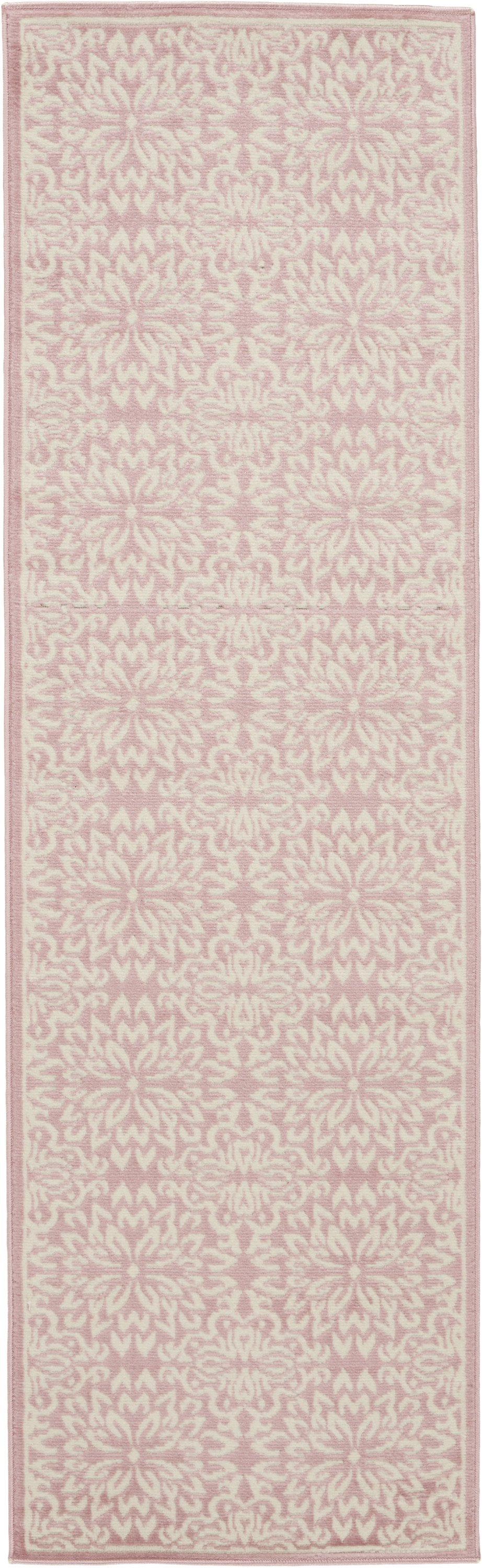 Nourison Jubilant 2' x 6' Ivory Pink Farmhouse Indoor Rug