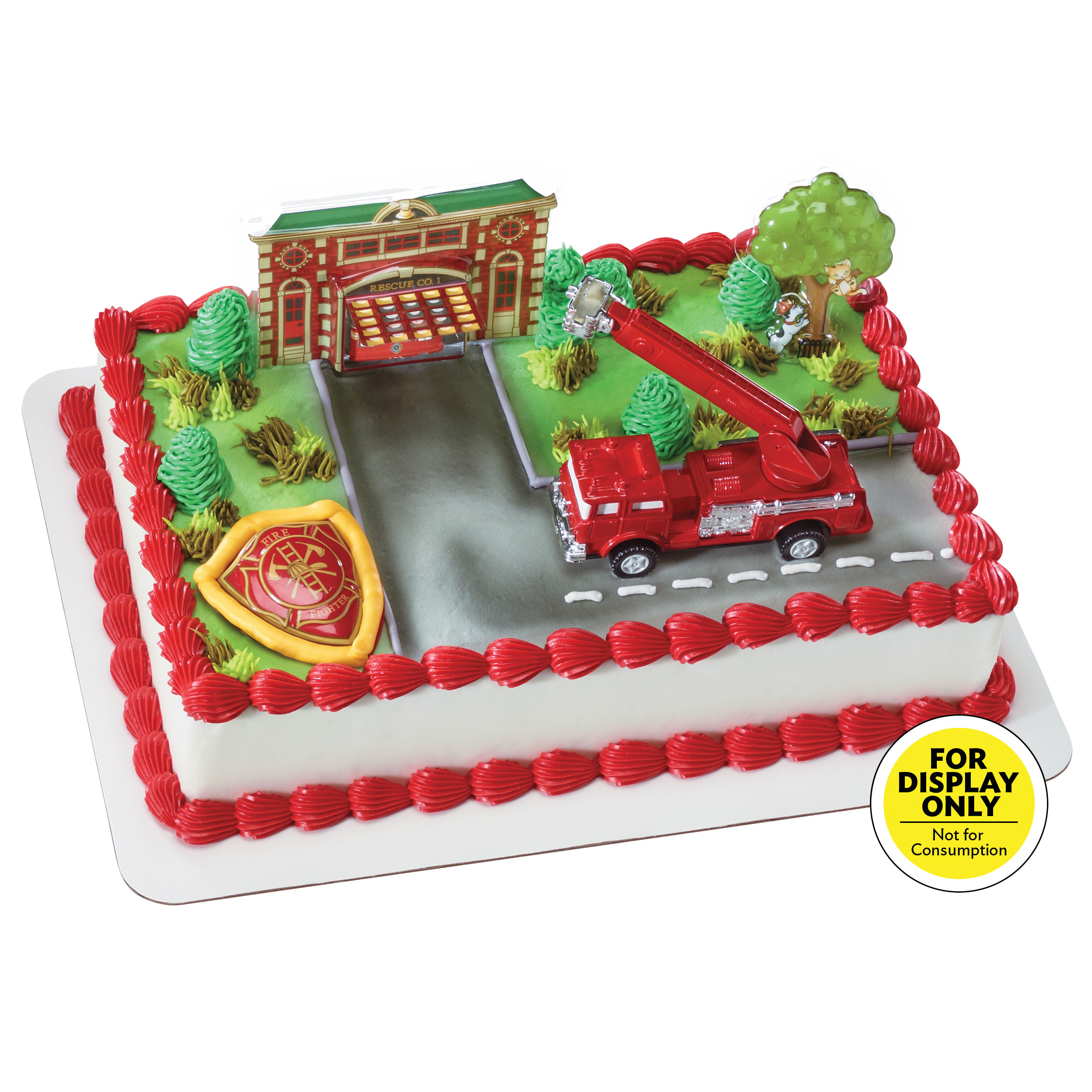 Fire Truck And Station Decoset Decodisplay Cake DecoPac