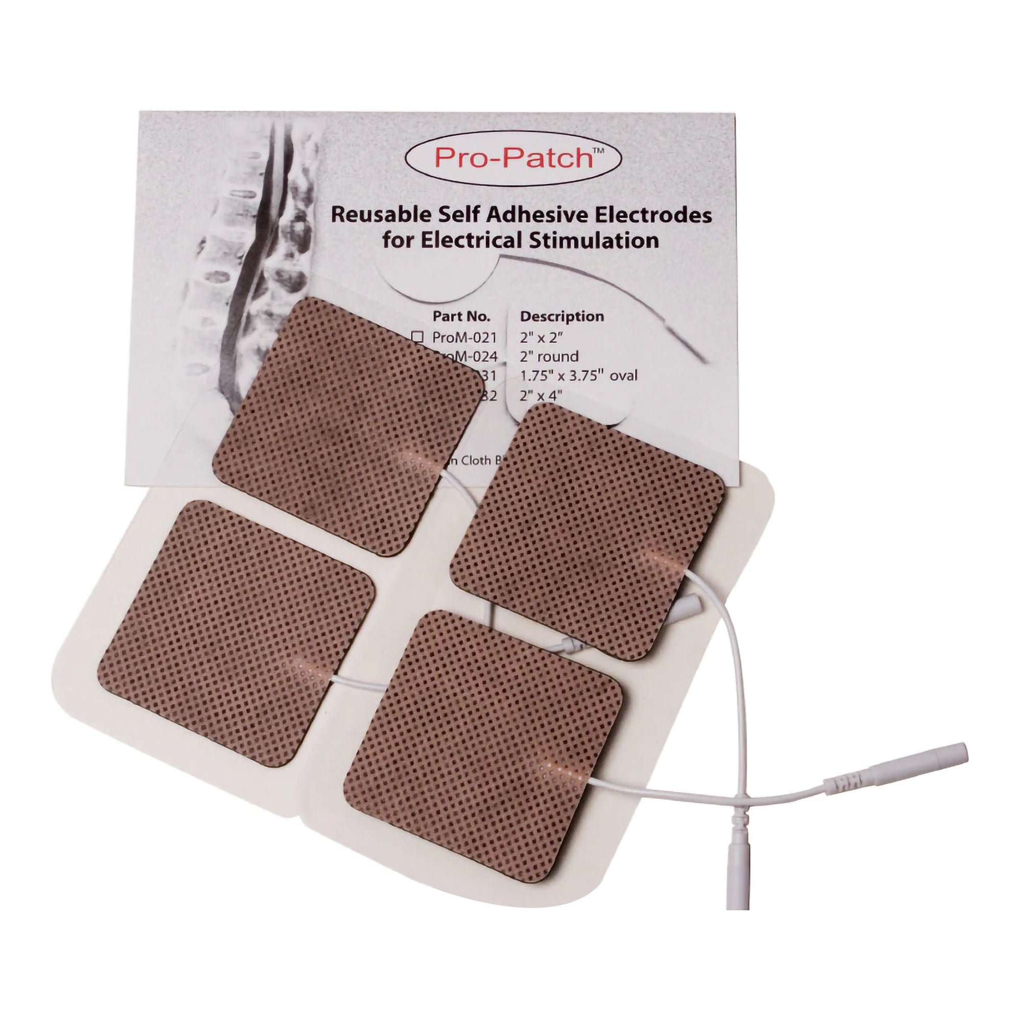 ProMed Specialties ELECTRODE,TENS FLEX-PLUS TAN CLOTH GEL ADH 2"X2" (4/PK)