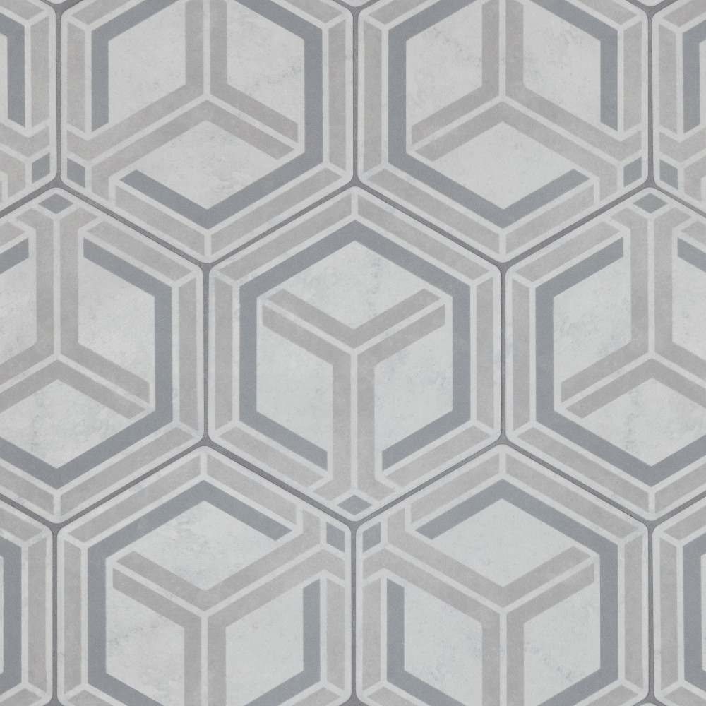 Odda Hex Decor Geo 5.88x6.75 Hexagon Porcelain Floor and Wall Digital Pattern