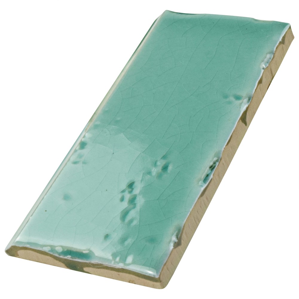 Novecento Zocalo Aguamarina 2-1/2 in. x 5-1/8 in. Ceramic Wall Trim