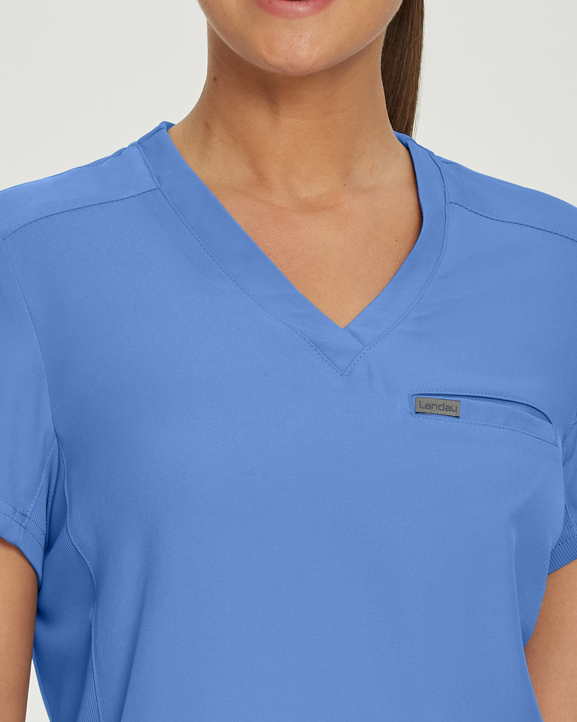 Landau Forward LT101 Moisture Wicking Women&#8216;s 2-Pocket V-Neck Scrub Top-Landau