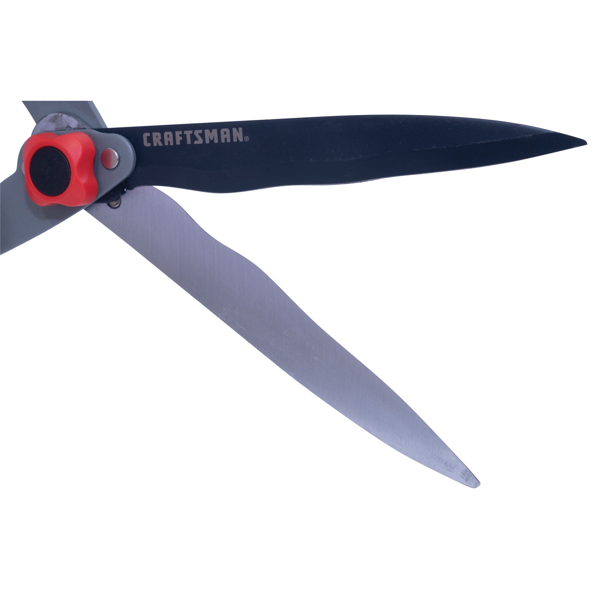 Non-stick blade coating feature of hedge shears.