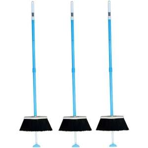 SweepEasy®, 12in, 2-in-1 Broom and Scraper, Nylon Bristles, Black