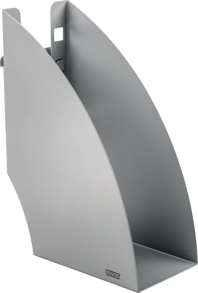 The Novus Penda File Holder keeps folders, magazines, and brochures organized and within reach.