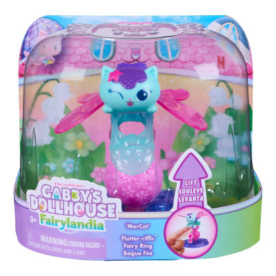 Gabby's Dollhouse Fairylandia, MerCat Flutter-riffic Fairy Ring with Display Stand, Kids Toys for Girls & Boys Ages 3 and Up