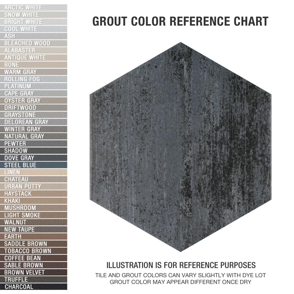 Cassis Hex Black 8-5/8 in. x 9-7/8 in. Porcelain Floor and Wall Tile