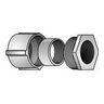 3-Piece Coupling, Zinc Electro-Plated, Malleable Iron, 4 in.