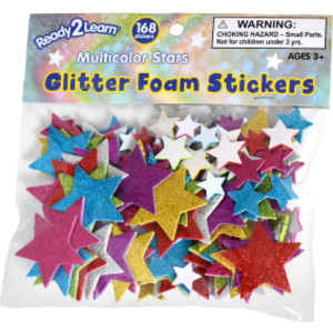 Glitter Foam Stickers - Stars - Multicolor