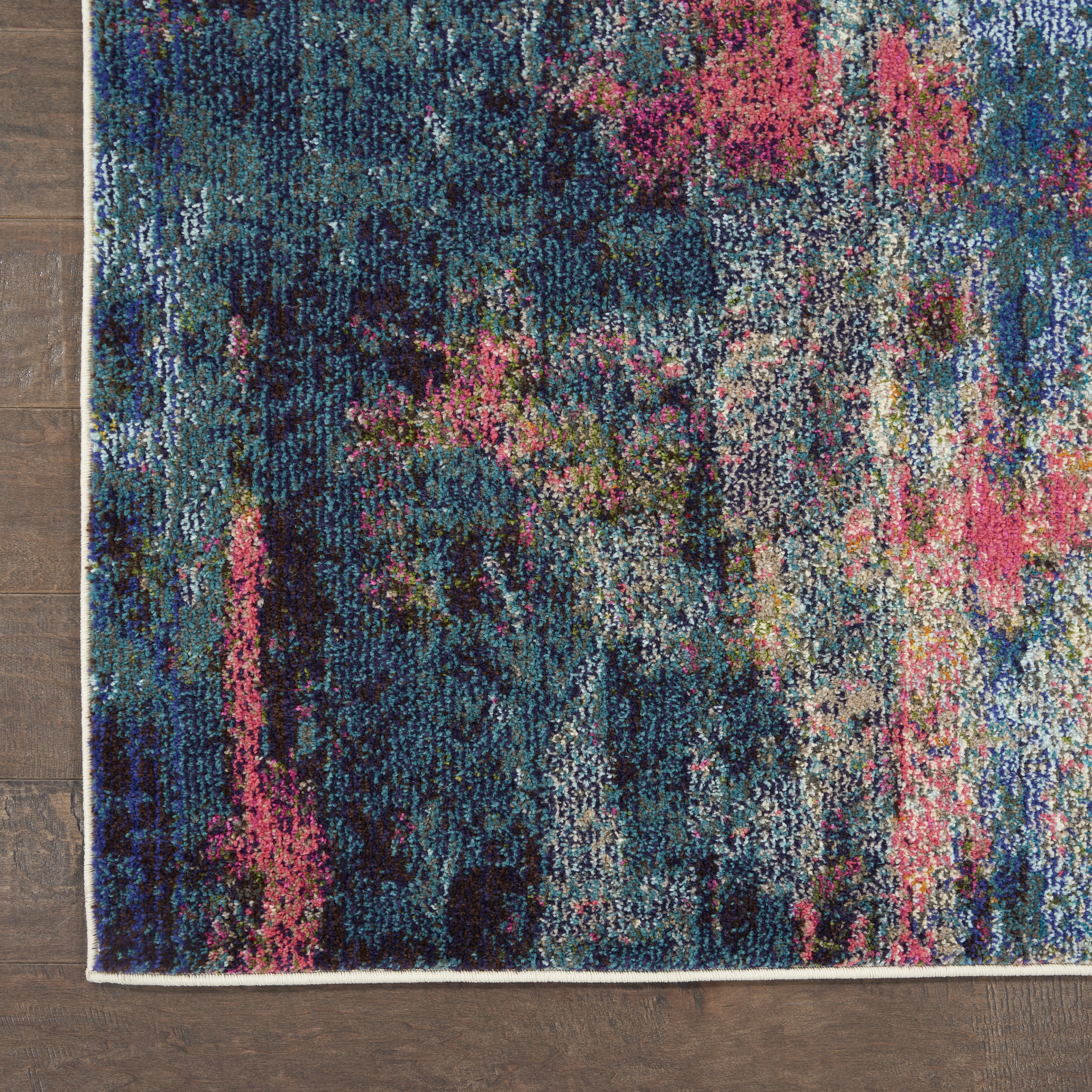 Nourison Celestial 2' x 6' Blue Yellow Modern & Contemporary Indoor Rug