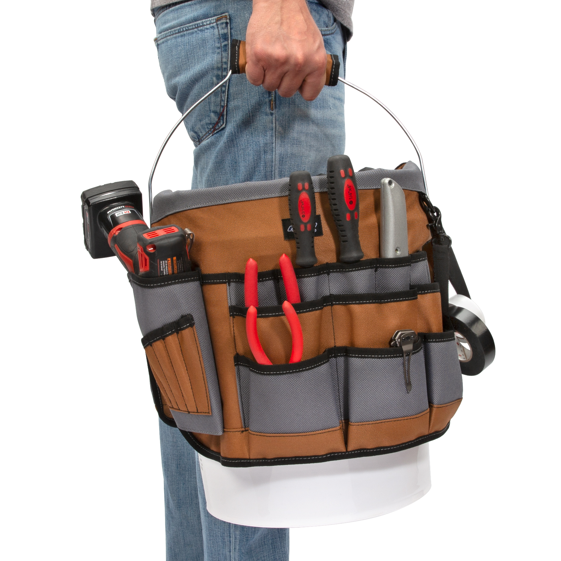 Dickies 35 Pocket Bucket Organizer Tool Holder with Drill Holster 57103