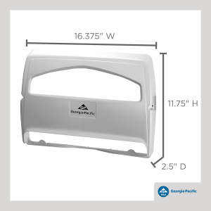 GEO57710, Georgia Pacific, Safe-T-Gard 1/2-Fold Toilet Seat Cover Dispenser, White