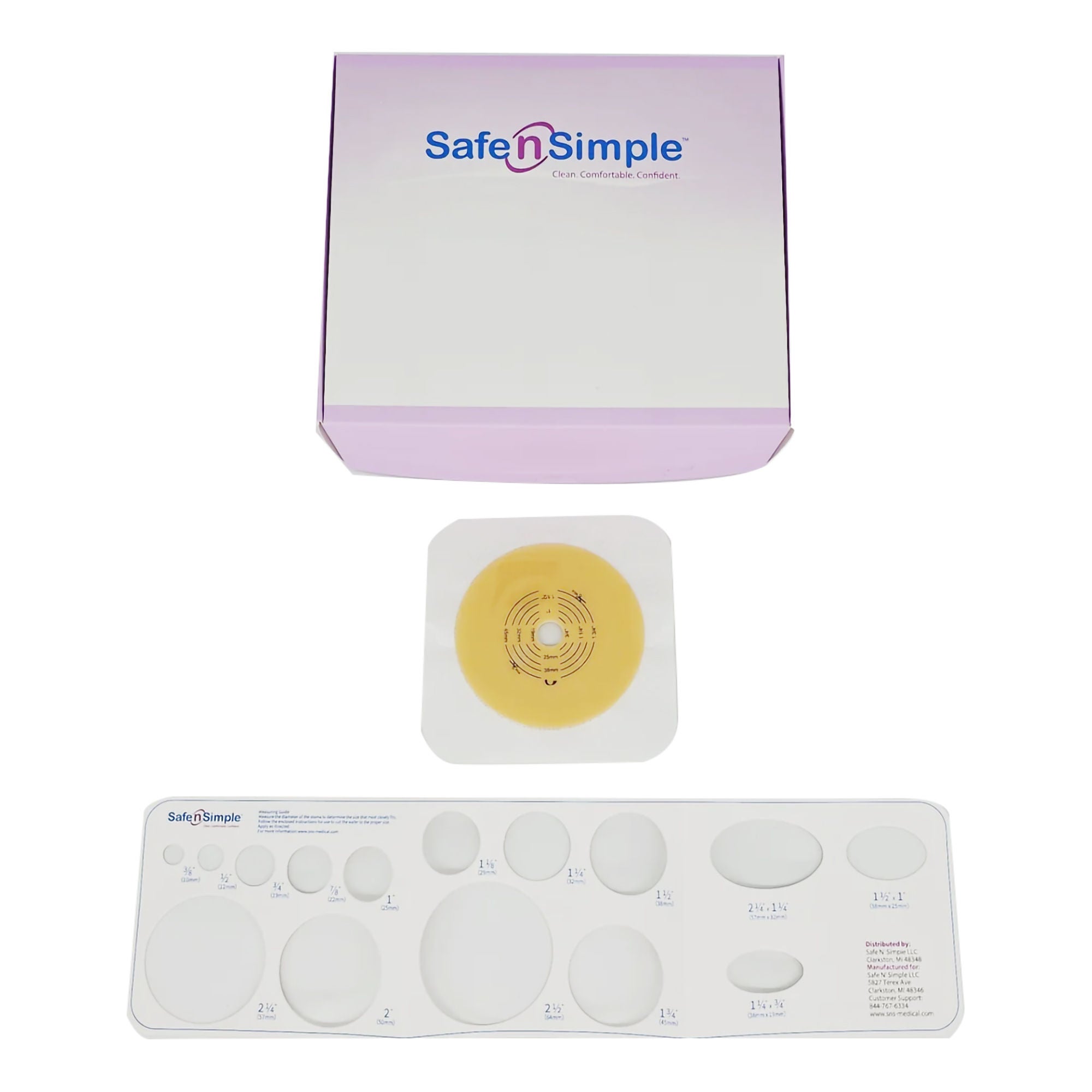Safe N Simple WAFER, OSTOMY 2PC STD TAPE COLLAR WHT 2 1/4" (10/BX 8BX/CS)