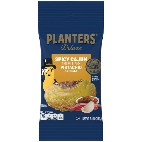 PLANTERS(r) Tube Spicy Cajun Pistachio 30/2.25oz . A1C1 - Front Center In Package (Low Res)