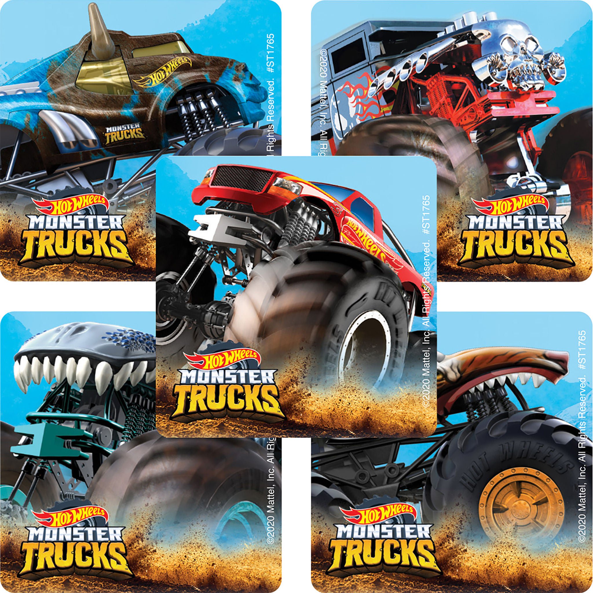 Sticker SmileMakers® 100 per Box Hot Wheels Monster Truck 2-1/2 X 2-1/2 Inch