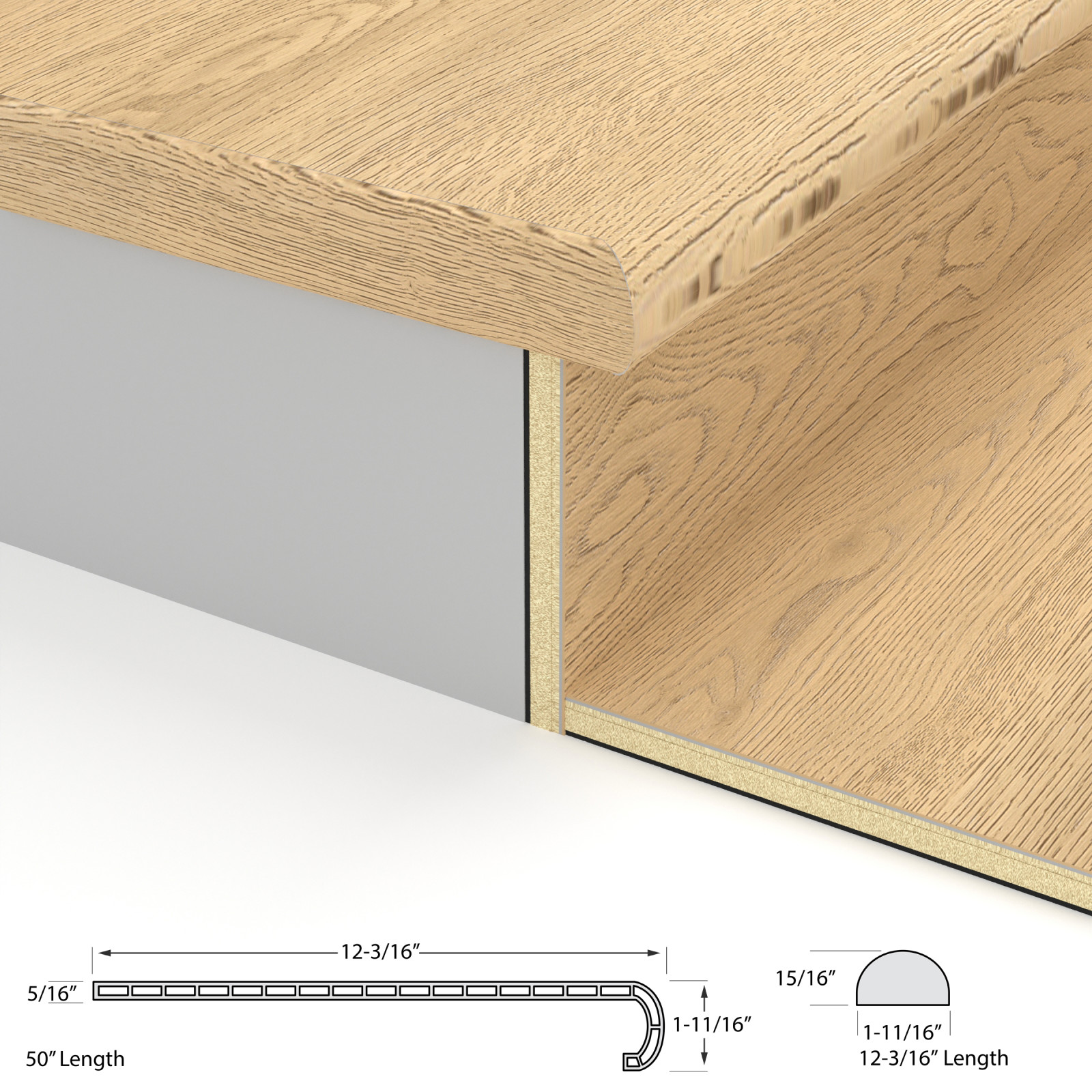 Paradise Fawn Laguna Vinyl Stair Tread w/ Cap view 4