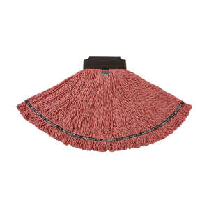 Rubbermaid Commercial, Maximizer™, Microfiber Looped-End Wet Mop Head with 1" Headband, 16 oz, Red