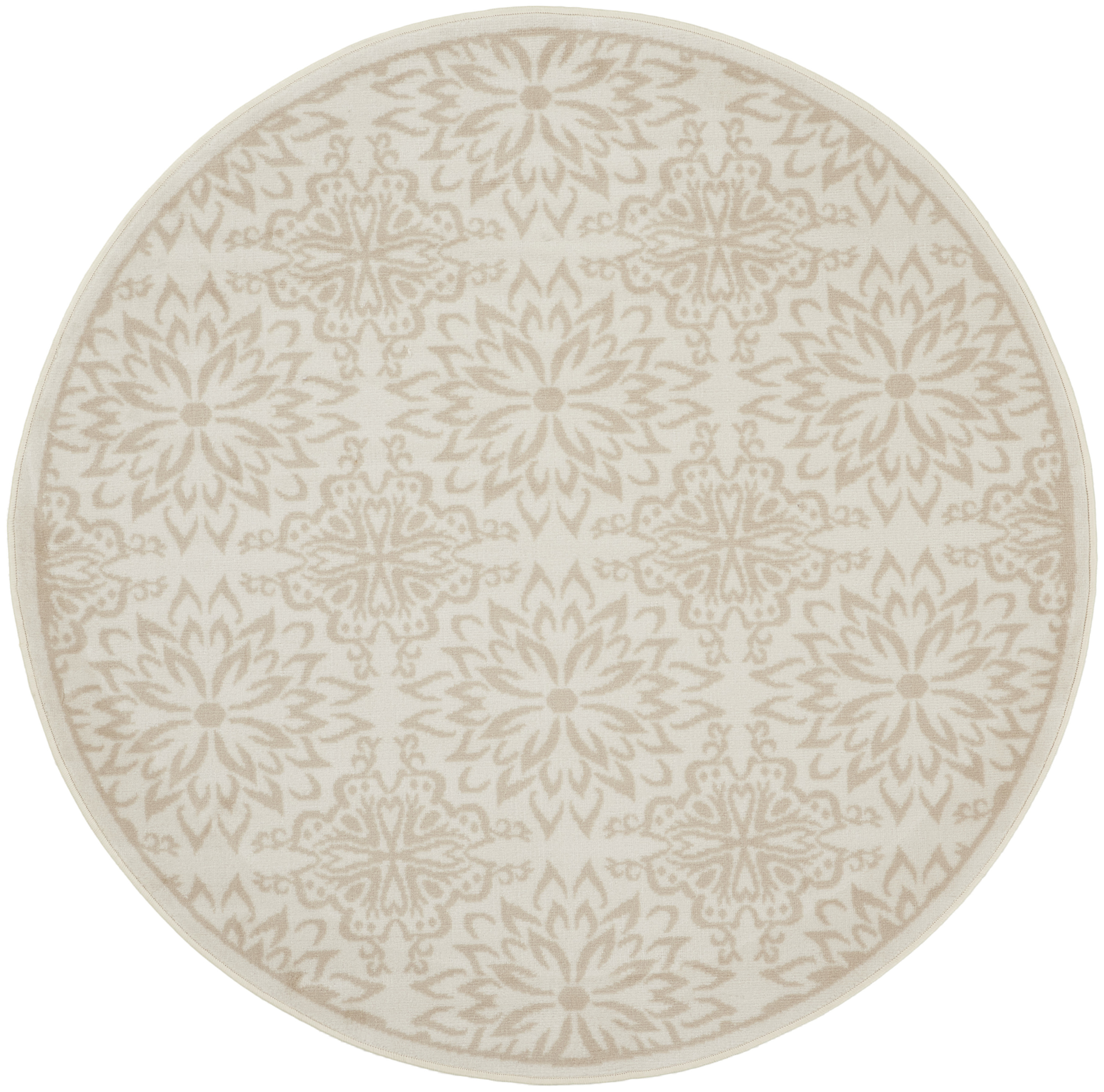 Nourison Jubilant 8' x Round Ivory Beige Farmhouse Indoor Rug