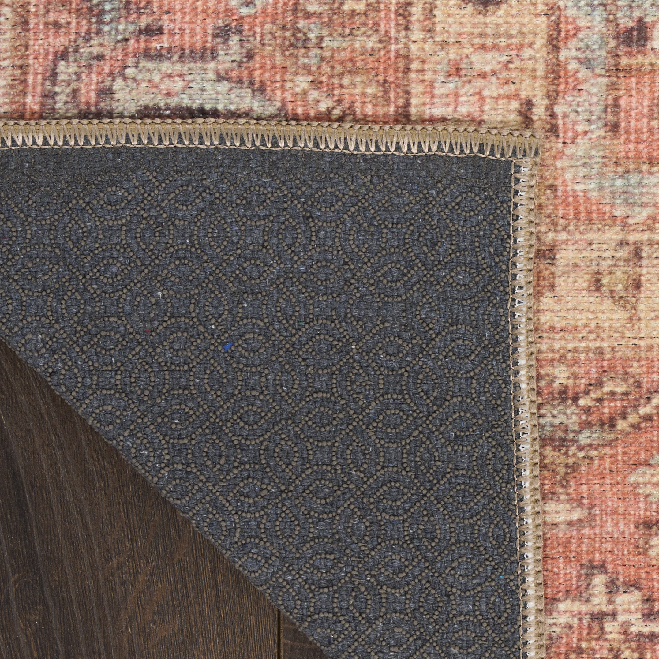 Nourison Vintage Washables 9'10" x 13'2" Coral Multicolor Vintage Indoor Rug