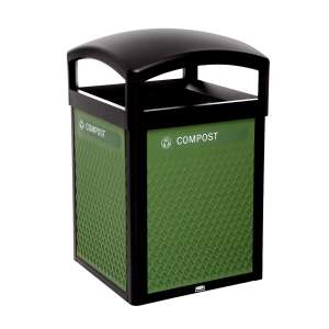 Rubbermaid Commercial, Tailor, Frame, 41 gal, Metal, Black, Square, Receptacle