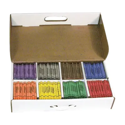 Prang Bulk Crayons Master Pack, 8 Assorted Colors, Standard Size, 400 Count
