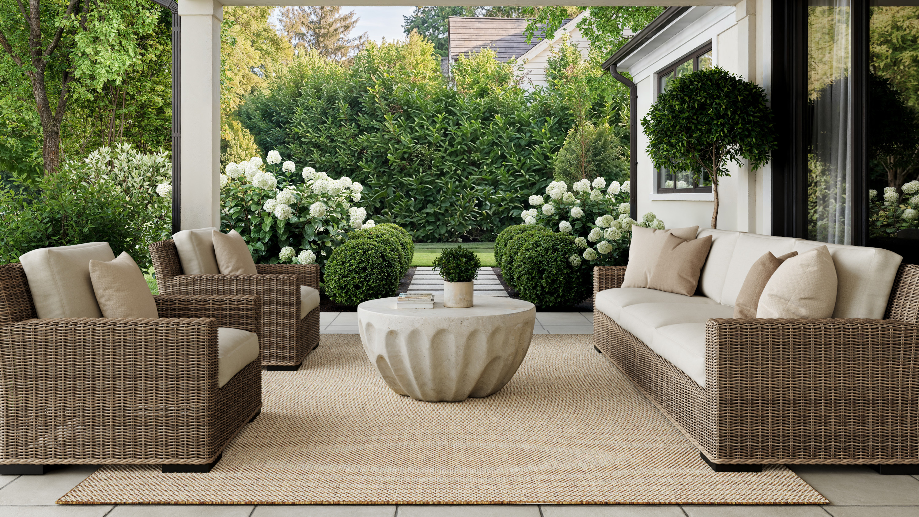 Nourison Courtyard 8' x 10' Jute Ivory Modern Rug