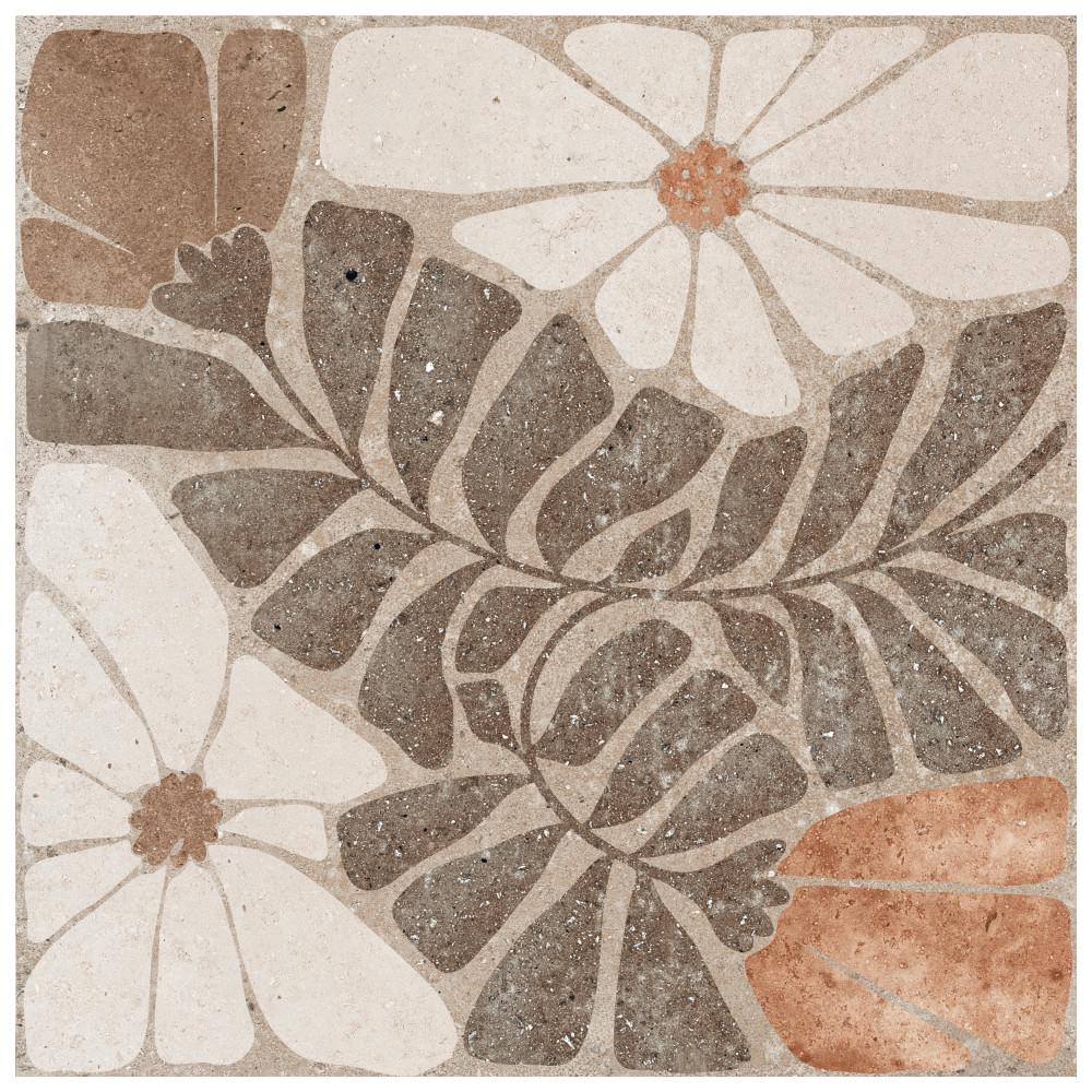 Adagio Decor Fiori 9-3/4 in. x 9-3/4 in. Porcelain Floor and Wall Tile