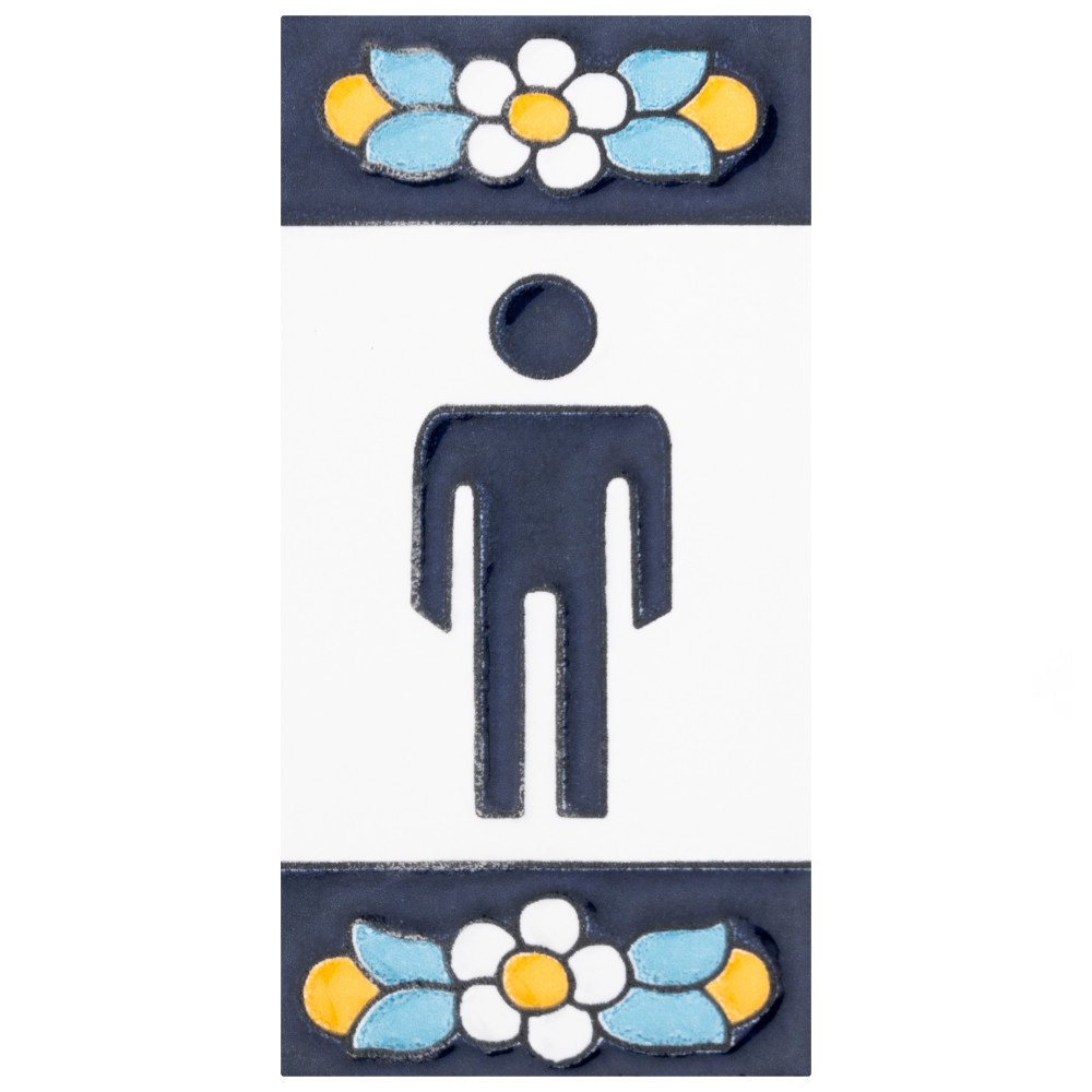 Sevillano Flora Address Accents Boy 2-1/8 in. x 4-3/8 in. Ceramic Wall Trim
