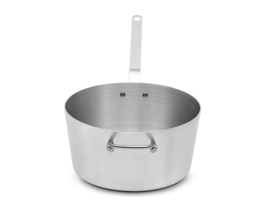 8 ½-quart Wear-Ever® tapered aluminum saucepan with natural finish and plated handle