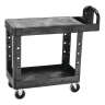 Rubbermaid Commercial, BRUTE Heavy Duty, Ergo Handle, Flat Shelf, Small, Utility Cart, Black