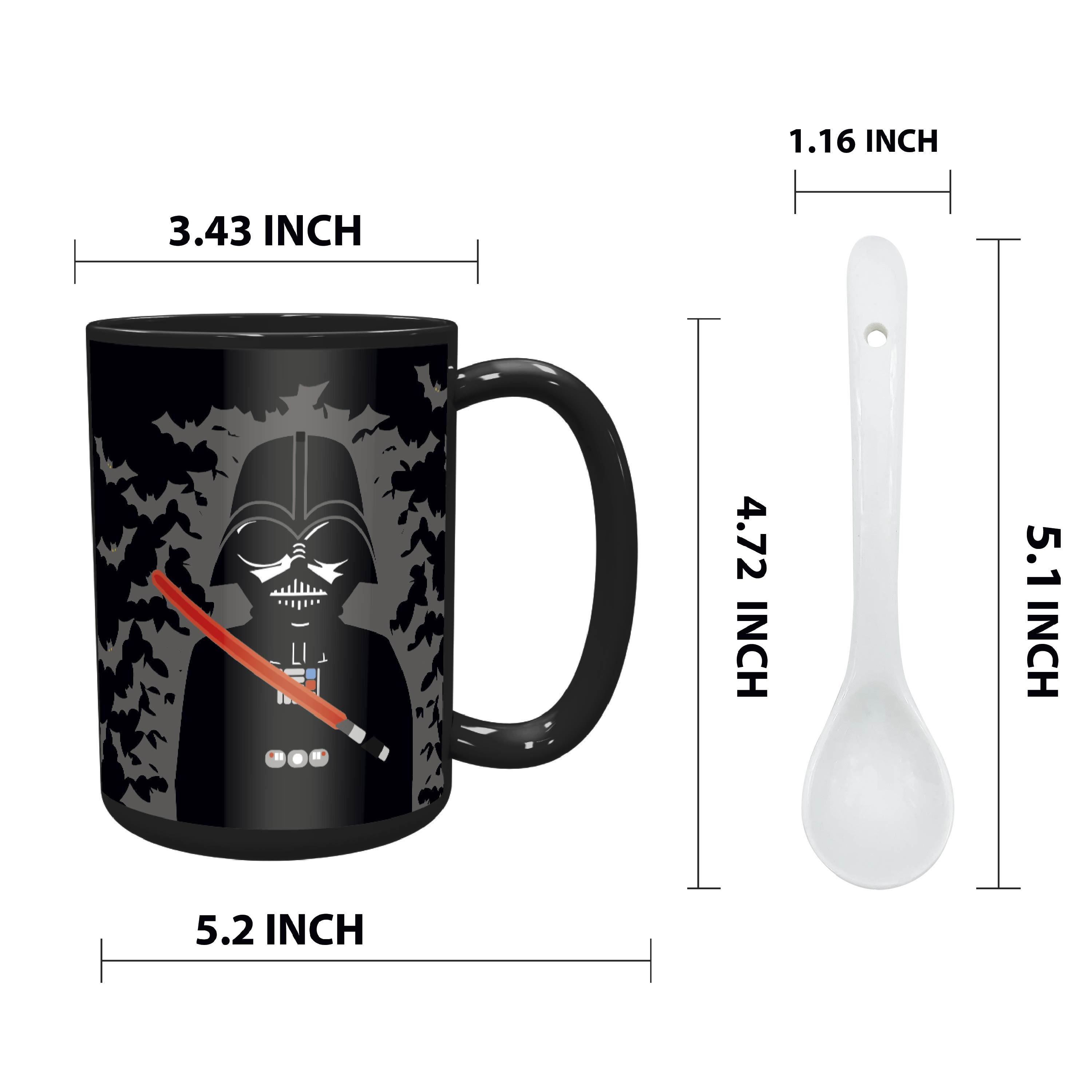 Star Wars 15 ounce Coffee Mug and Spoon, Darth Vader & R2D2 slideshow image 5