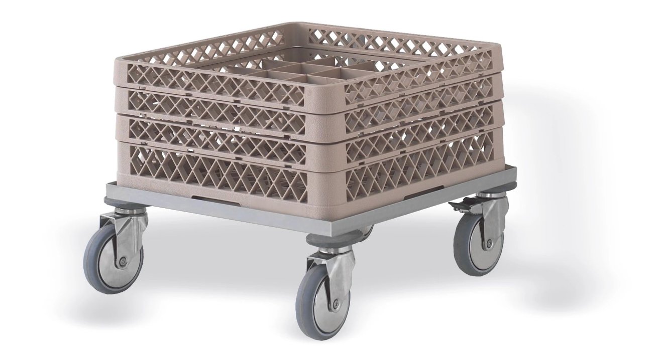 Stainless Steel trolley for dishwasher racks without handle