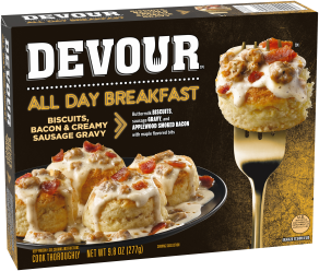 All Day Breakfast Biscuits, Bacon & Sausage Gravy
