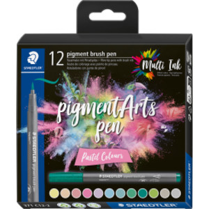Pigment Arts Brush Pens, Pastel Colors, Set of 12