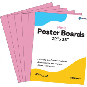 Poster Board, 22 x 28 in, Pink, 50 Pack