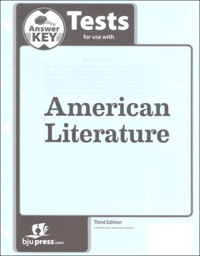 BJU Press American Literature Tests Answer Key 3rd Edition