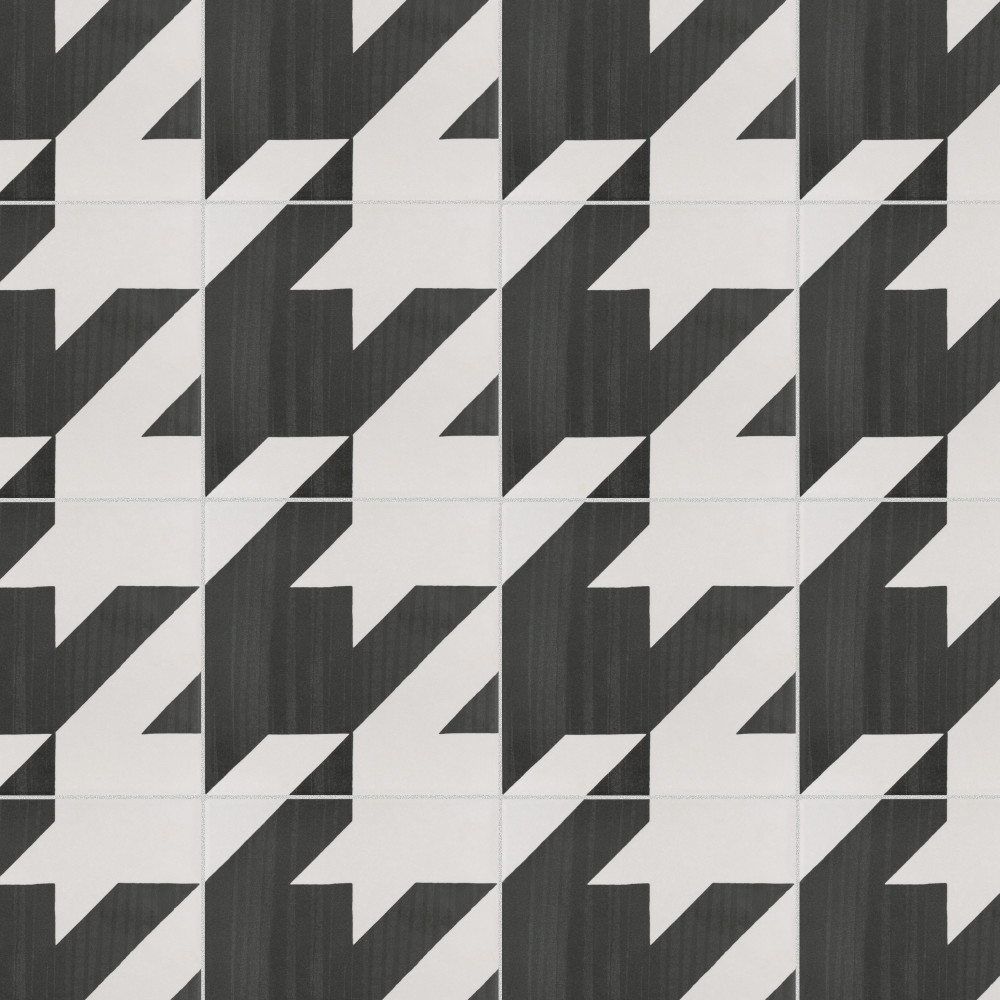 Caprice Tweed Black and White 7.88x7.88 Square Porcelain Floor and Wall Digital Pattern