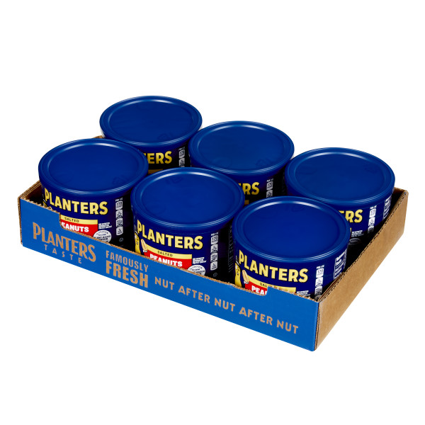 PLANTERS(r) Peanuts Salted 6/9.5oz . C1RM - Front Right Open Case (Hi Res)