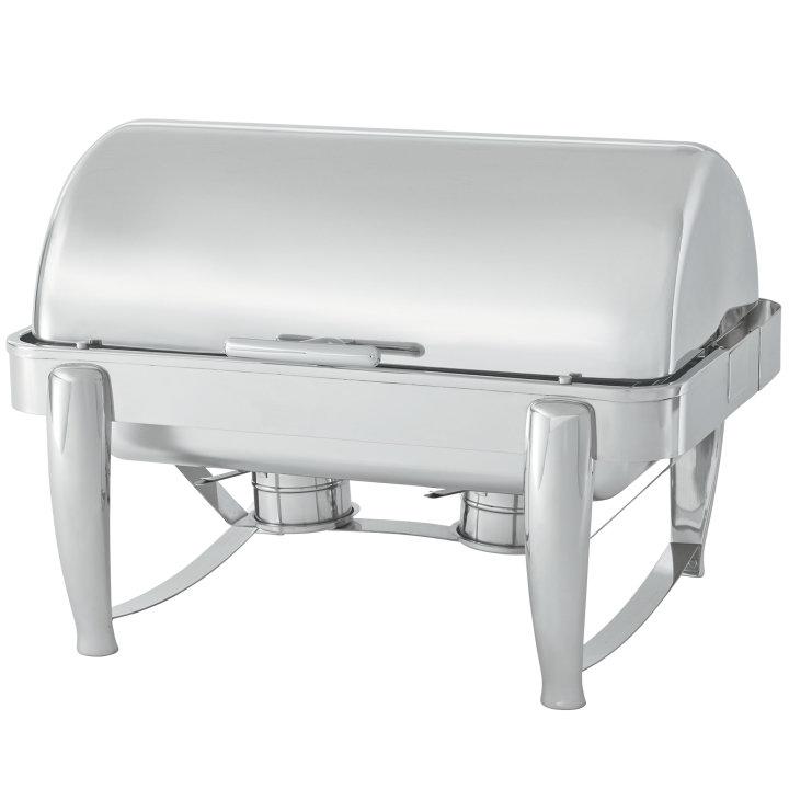 8 ½-quart full-size D-Lux stainless steel chafer with dripless rolltop cover