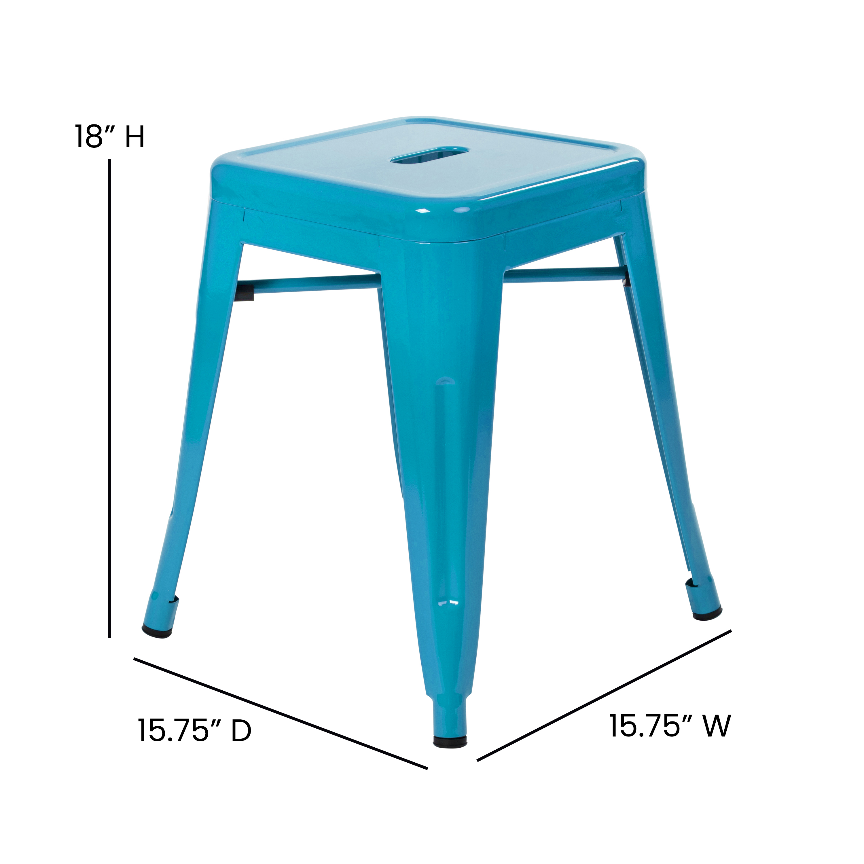 18" Table Height Stool, Stackable Backless Metal Indoor Dining Stool, Commerc... - Picture 62 of 114