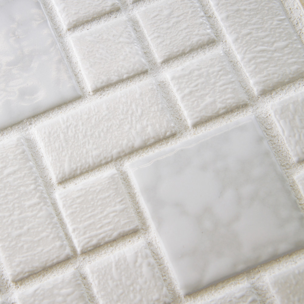 University White 11-3/4 in. x 11-3/4 in. Porcelain Mosaic Tile