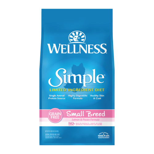 Wellness Simple Grain Free Small Breed Salmon and Potato Recipe Front packaging
