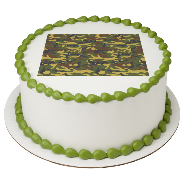 Green Camouflage PhotoCake® Edible Image®