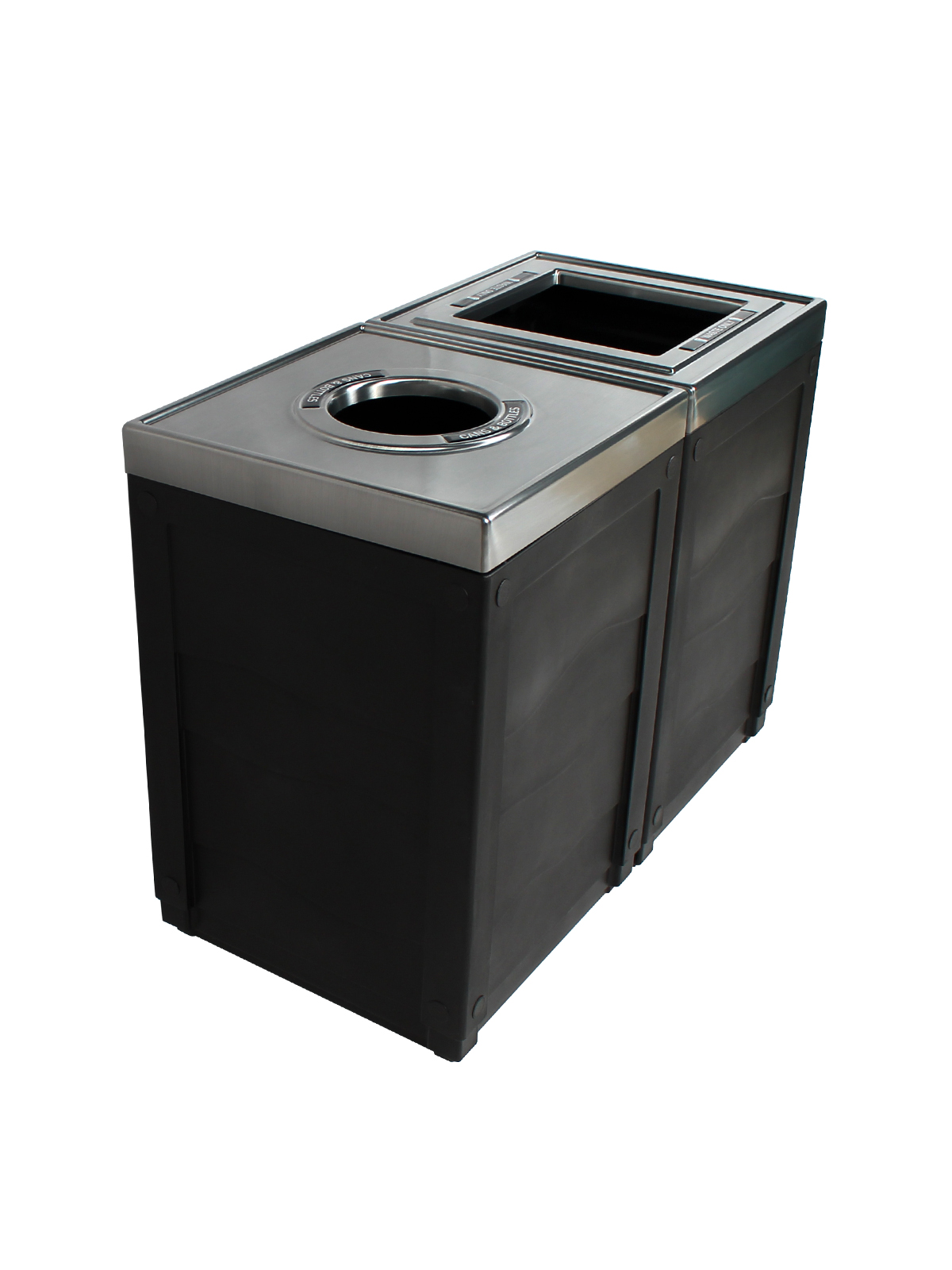 EVOLVE – Double – Kit – Cans & Bottles-Waste – Circle-Full – Black