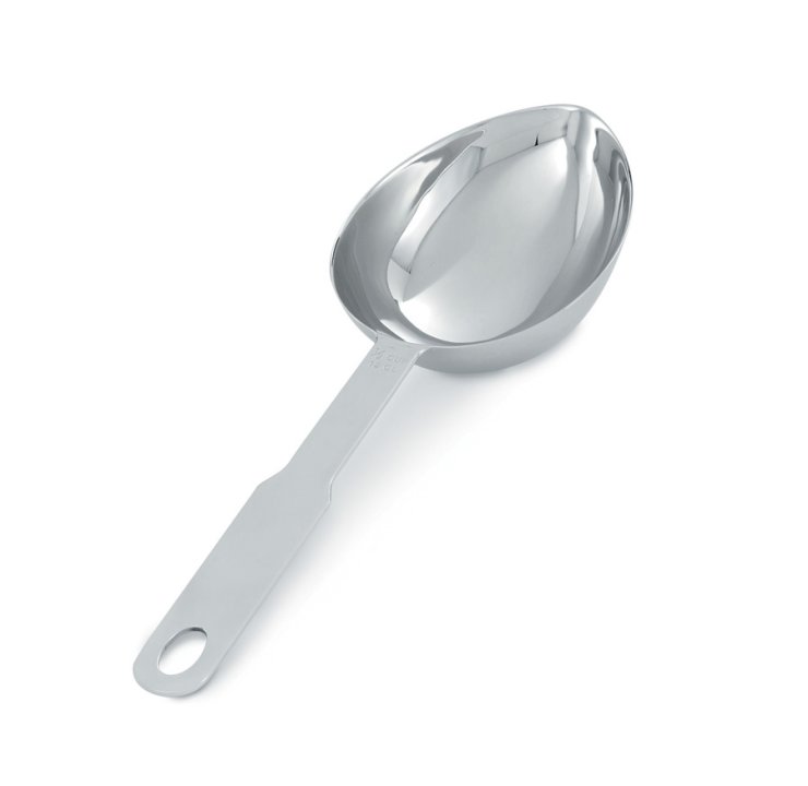 1/2-cup oval heavy-duty stainless steel measuring scoop