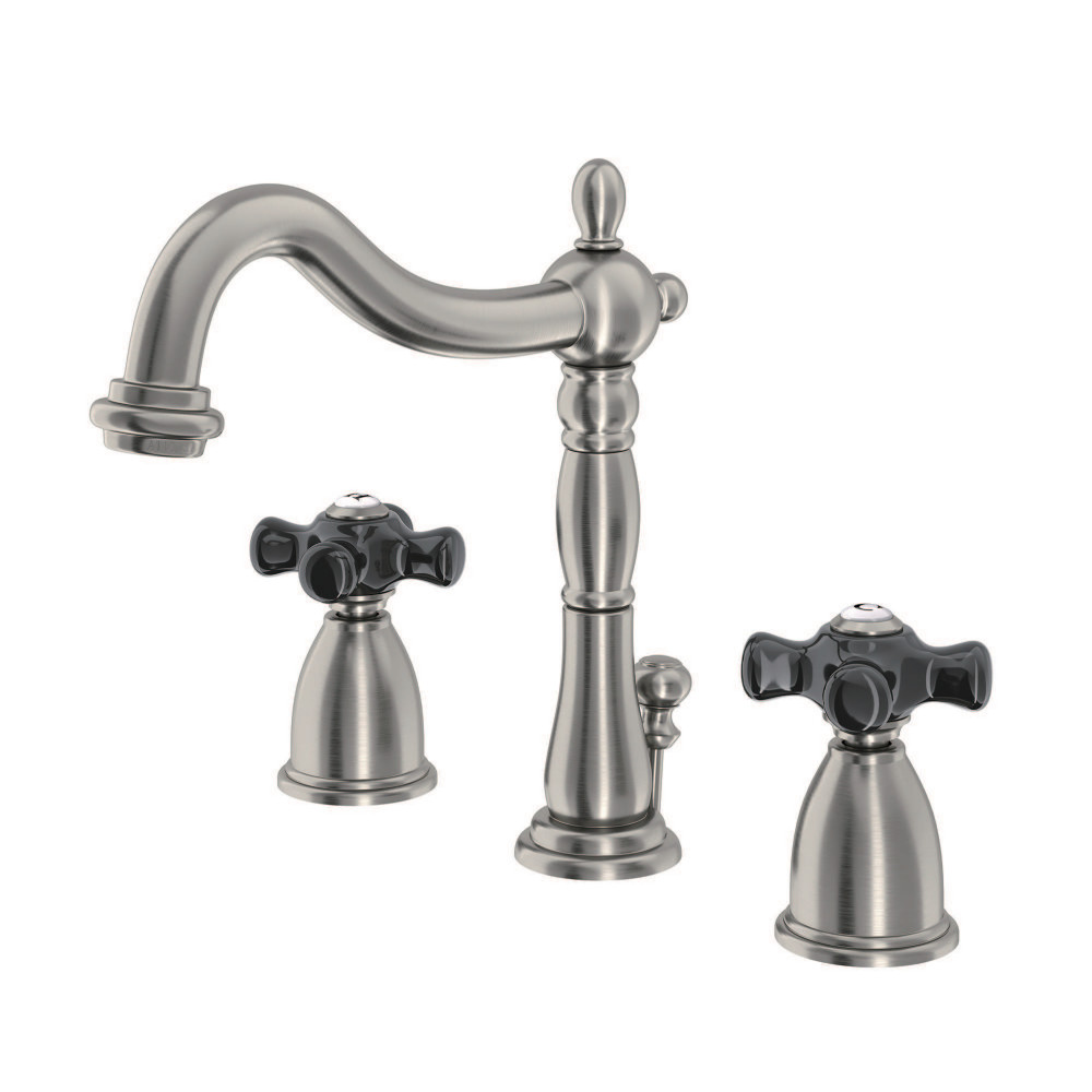 Widespread Bathroom Faucet Brushed Nickel with Pop-Up Drain, with 3 Finish Options