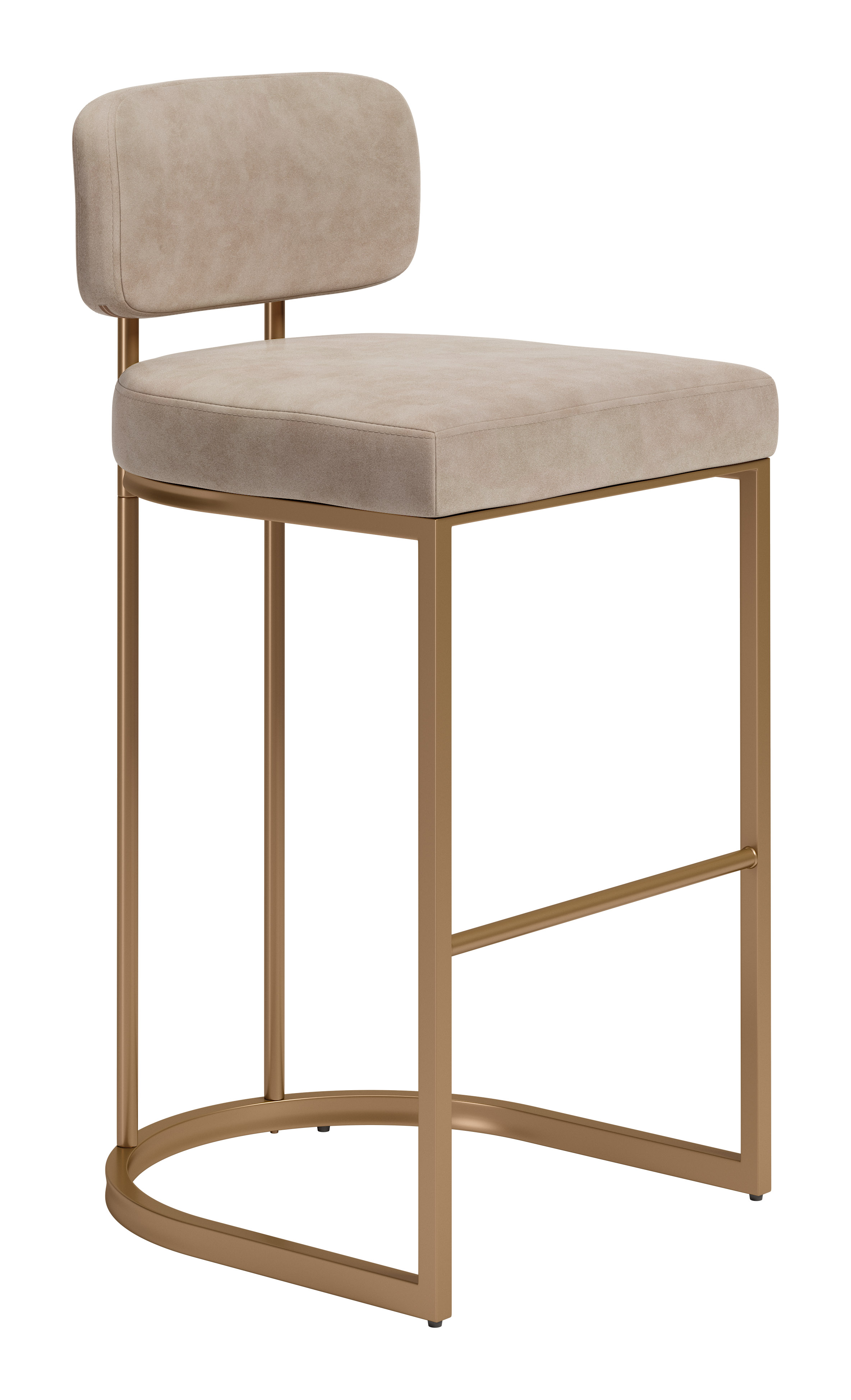 Velar Barstool (Set of 2) Beige & Bronze product image