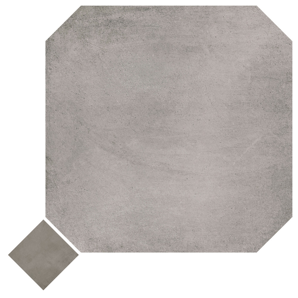 Laverton Octagon Gris with Taco Grafito 7-7/8 in. x 7-7/8 in. Porcelain Floor and Wall Tile